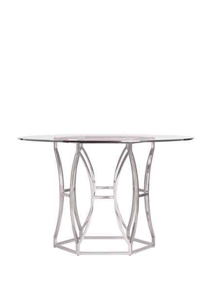 Argent Silver Steel Round Dining Table