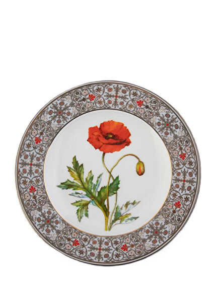 Gelincik Desenli Porselen Dekoratif Tabak 27 cm