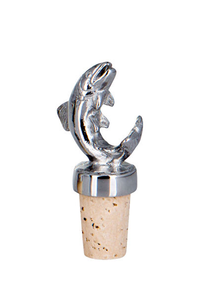 Gümüş Balık Motifli Mantar Şişe Kapağı