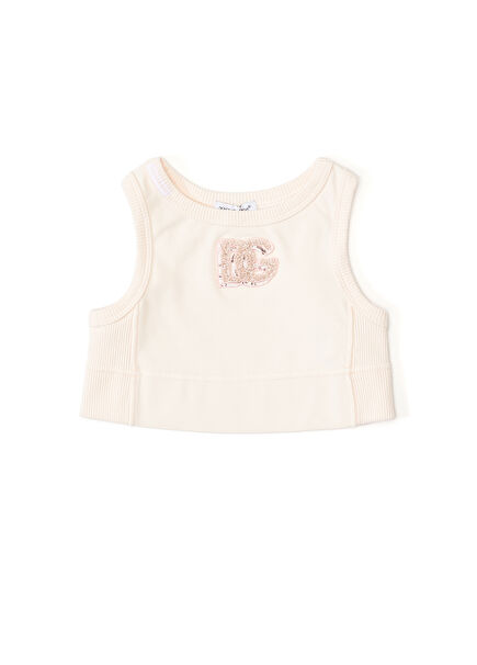Pink Sequined Logo Embroidered Girls Blouse