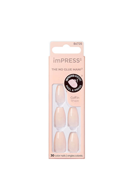 Color Nude Self-Adhesive Long Fake Nail