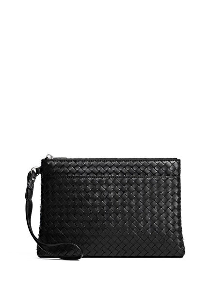 Green Men's Leather Clutch