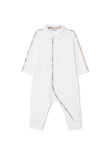 Hamilton Set Stretch Cotton Three-Piece Beyaz Bebek Tulum
