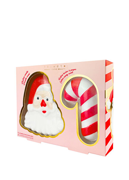 2Pcs Santa Claus Cane Candy Bath Bomb Set