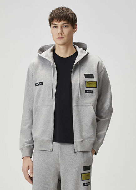 Açık Gri Kapüşonlu Sweatshirt