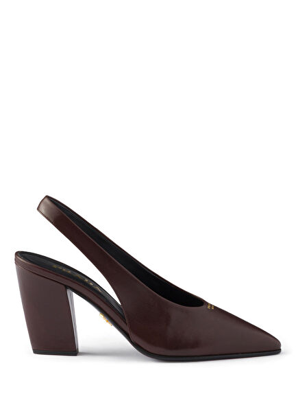 Brown Strappy Leather Women's Heels