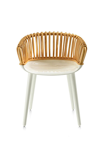 Cyborg Glossy White Arm Chair