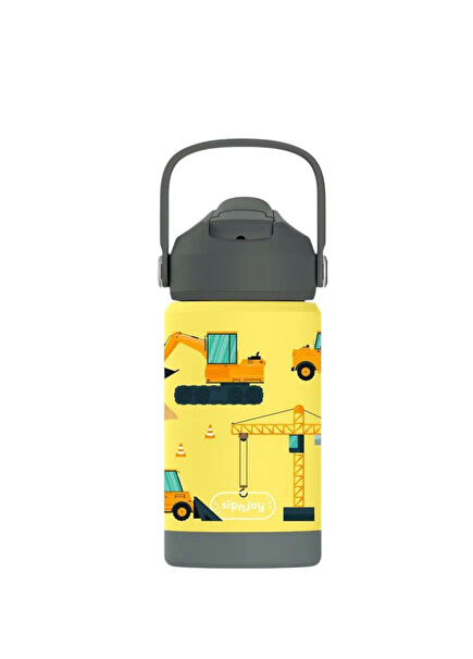 FlipSip Builder Buddy Yellow Steel Kids Thermos Drinker 360 ml