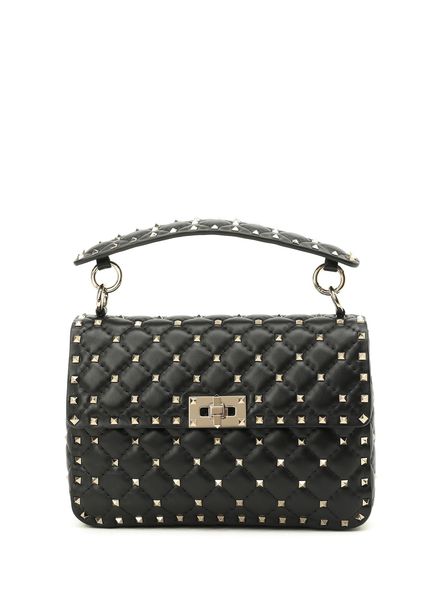 Rockstud Spike Siyah Kadın Deri Omuz Çantası