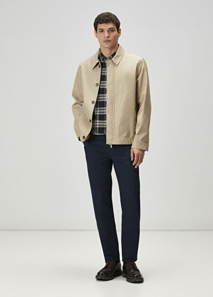 Slim Fit Lacivert Extra Stretch Non Denim Pantolon