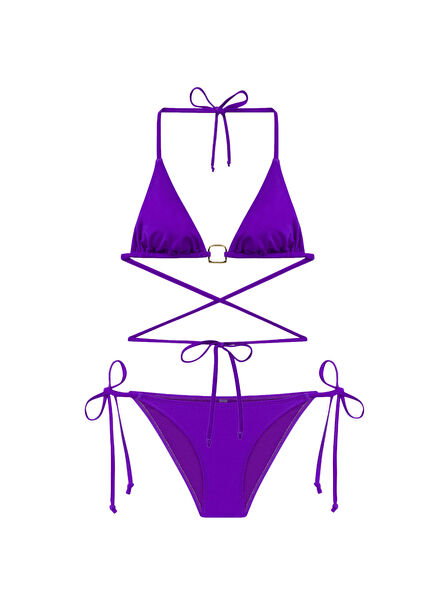 Wild Berry Mor Üçgen Boyundan Bağlamalı Kadın Bikini Takımı