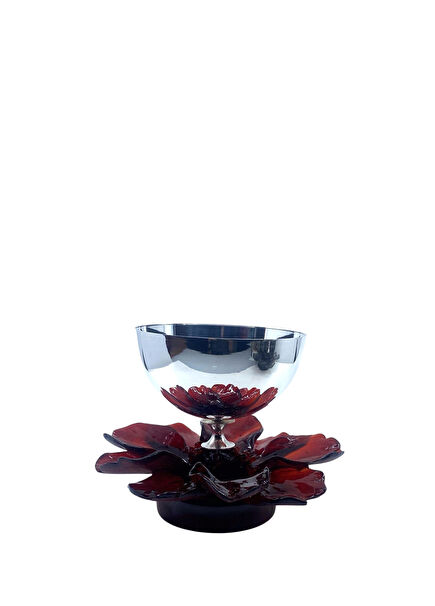 Large Lotus Red Marble Bowl
