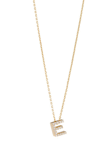 Mini Initials Diamond Women's Gold Necklace