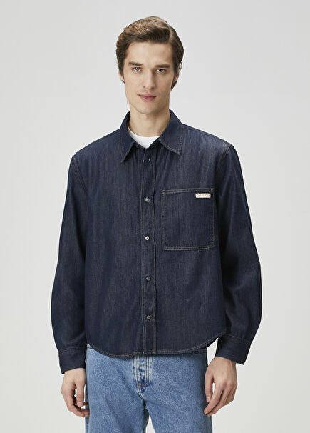 Navy Blue Denim Shirt