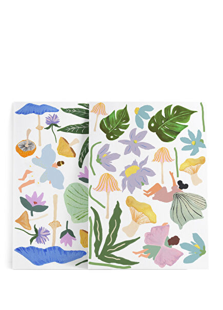 Flower & Mushroom Fairies Duo Wall Sticker