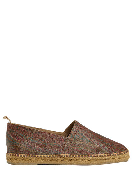 Brown Paisley Pattern Men's Espadrille