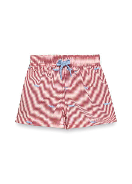 Red Striped Baby Boy Shorts Swimsuit