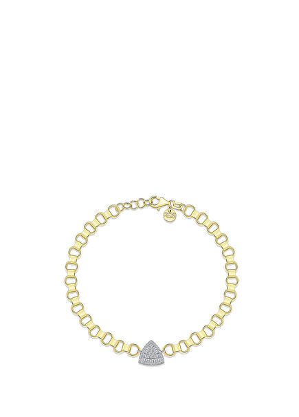 Mini Desert Bracelet Pırlanta Taşlı 14 Ayar Altın Kadın Bileklik