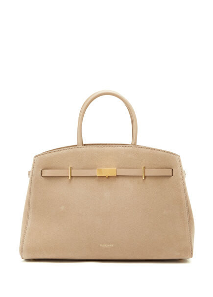 The Midi Hudson Beige Women's Leather Bag