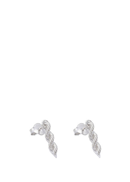 Rope Chain Men's Silver Earrings