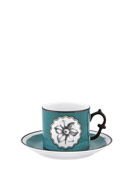 Herbariae by Christian Lacroix Turquoise Porcelain Teacup