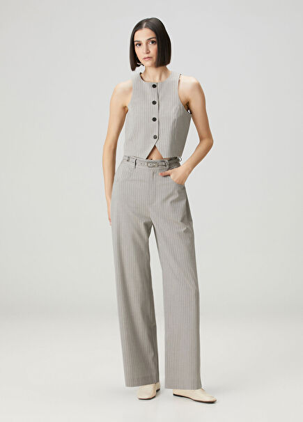 Gri Çizgili Pantolon