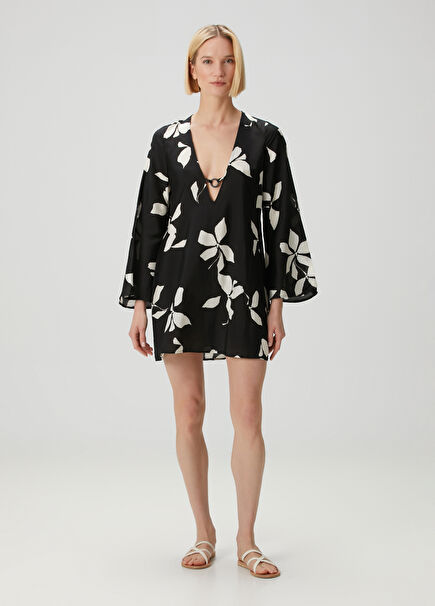 Elora Bloom Siyah Kaftan