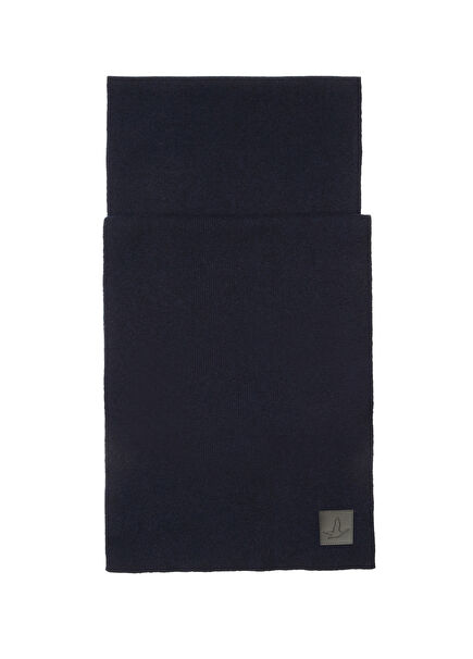 Lacivert Kaşmir Karışımlı Erkek Atkı