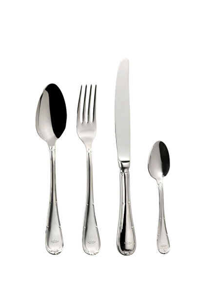 Ginevra Silver Steel 24 Piece Cutlery Set for 6 People