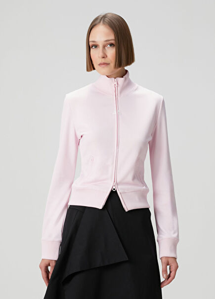 Açık Pembe Fermuarlı Sweatshirt