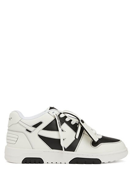 Siyah Beyaz Erkek Deri Sneaker