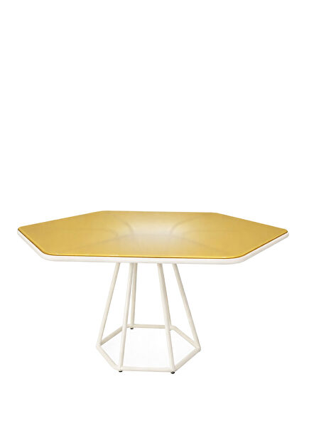 Ego Paris Hive Yellow Glass White Skeleton Dining Table