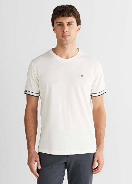 White Regular Fit Crew Neck Short Sleeve Men's T-Shirt