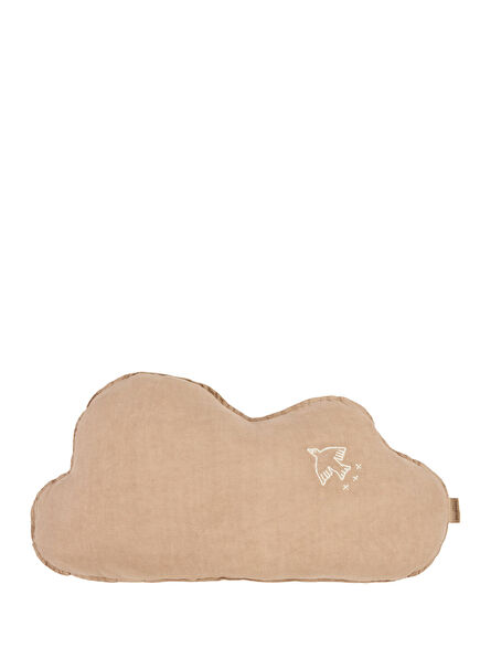 Cloud Sesame İşlemeli Fransız Keten Bebek Yastığı