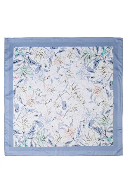 Blue And White Patterned Women's Scarf