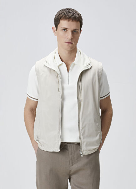 Stone Stand Neck Casual Vest