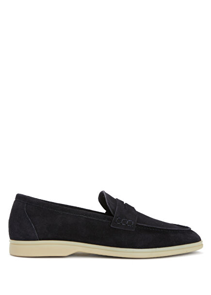 Dark Blue Straps Men's Suede Loafer