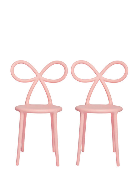 Ribbon Pembe 2'li Yemek Odası Sandalyesi