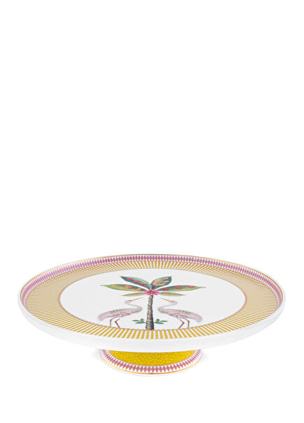 La Majorelle Sarı Ayaklı Mini Porselen Kek Standı