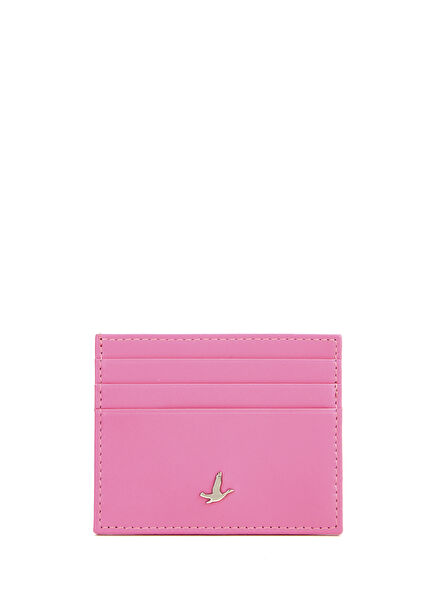 Fuşya Logolu Kadın Deri Kartvizitlik