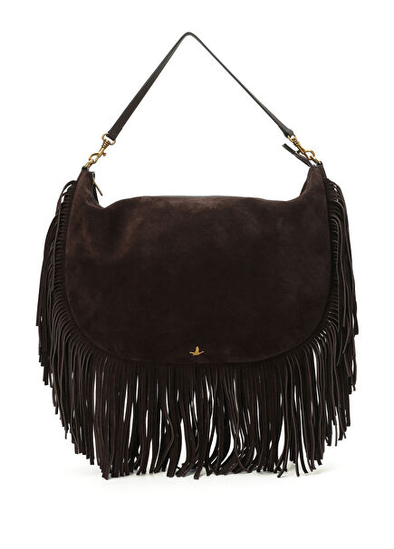 Brown Tasseled Women's Suede Shoulder Bag Bag