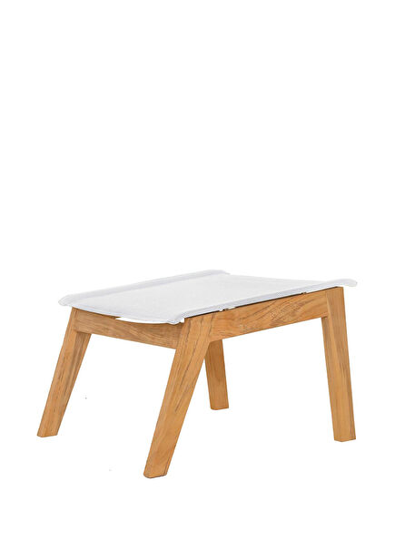 Napoli White Teak Bahçe Pufu