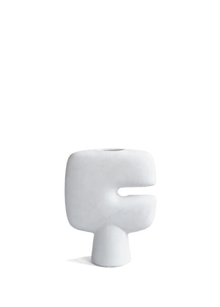 Tribal Mini White Ceramic Vase