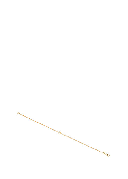 Stone-Studded Letter-Detailed Women's Gold Bracele