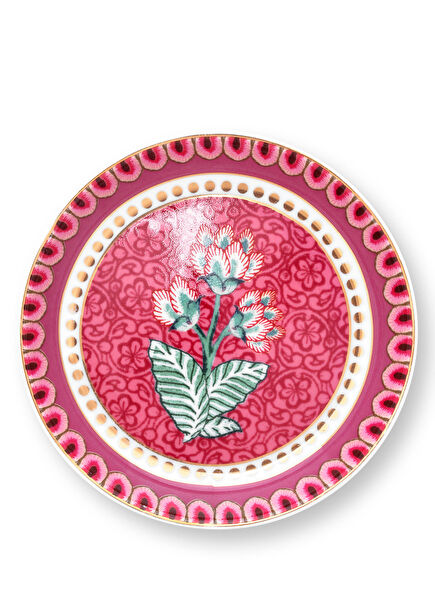 Flower Festival Red 9 cm Porcelain Tea Saucer