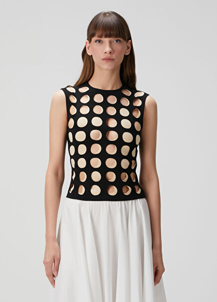 Black Cut Out Blouse