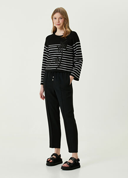 Black Ribbed Pajama Pants