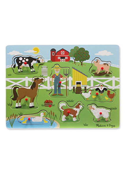 Old MacDonal's Farm 8 parça Ahşap Sesli Yapboz