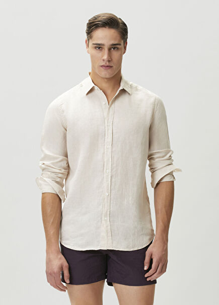 Beige Linen Shirt