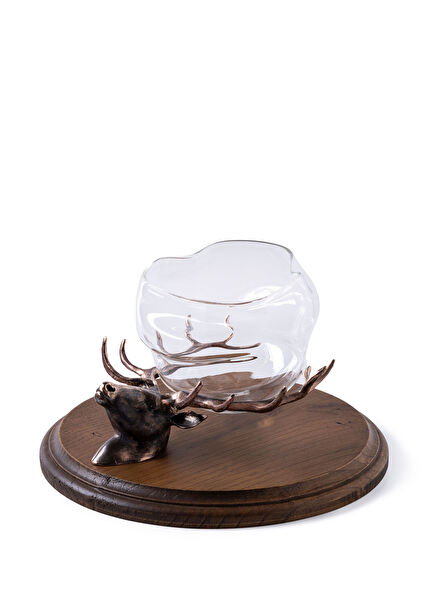 Herne Bronz Kahverengi Cam Viski Sunum Bardağı